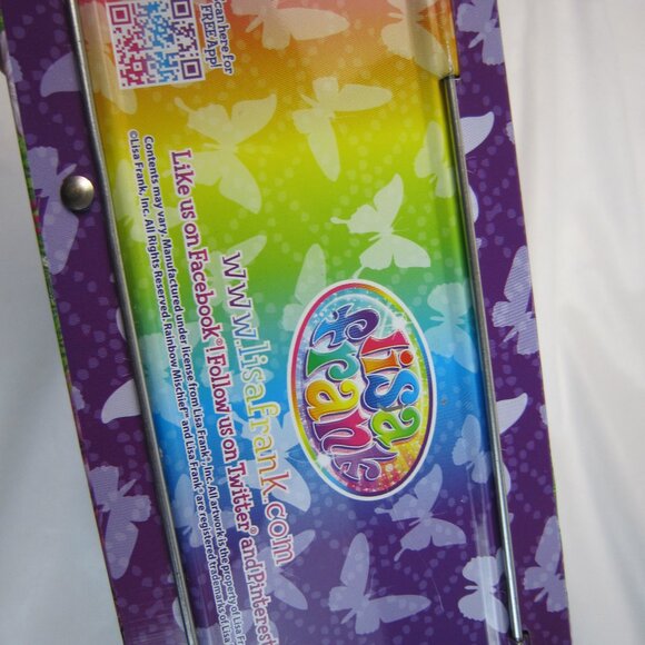 Lisa Frank Unicorn Rainbow Butterflies Metal Embossed Lunchbox Tin/Puzzle Box - Picture 6 of 9
